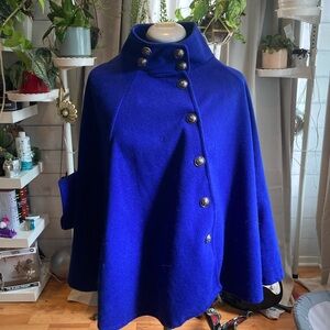 Blue cape coat